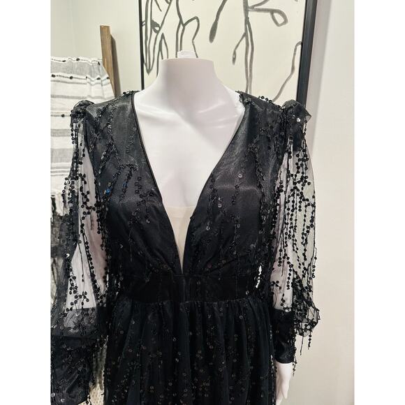 NEW Miss Ord Sequin Fringed Bowknot Dress Formal Cruise Women’s Sz XL 12 - Picture 9 of 14